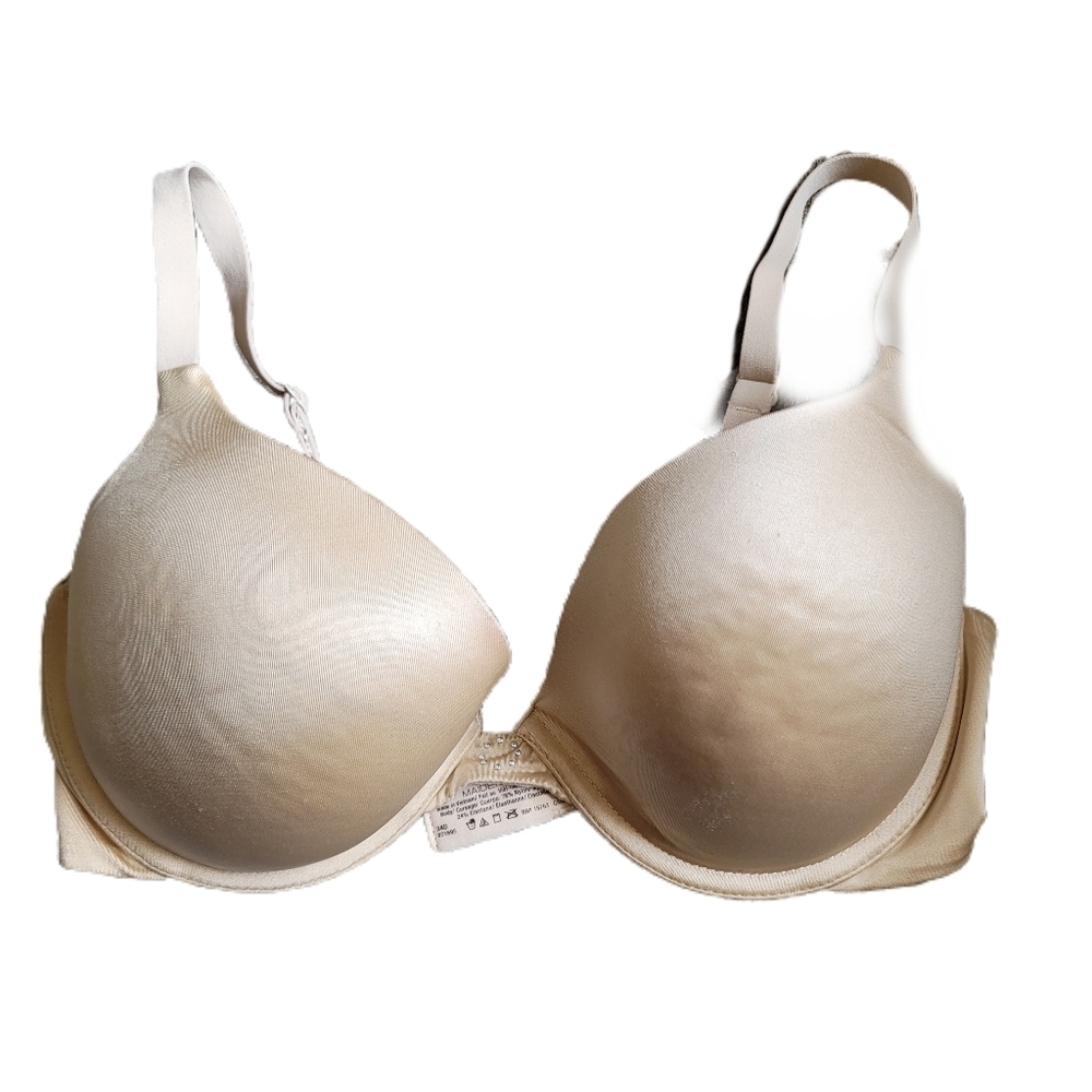 Maidenform Bra 34D Beige Love The Lift Demi T-Shirt Bra
